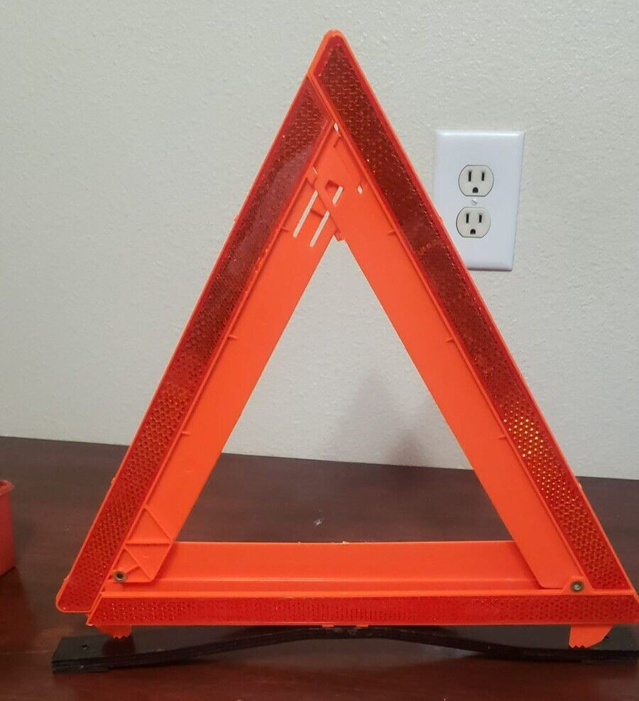 Emergency Warning Triangle Kit Stimsonite 130-1 Box 3 Reflectors Highway Safety