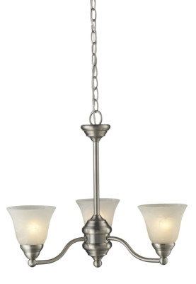Z-Lite Athena 3 Light Brushed Nickel Chandelier Orig $219