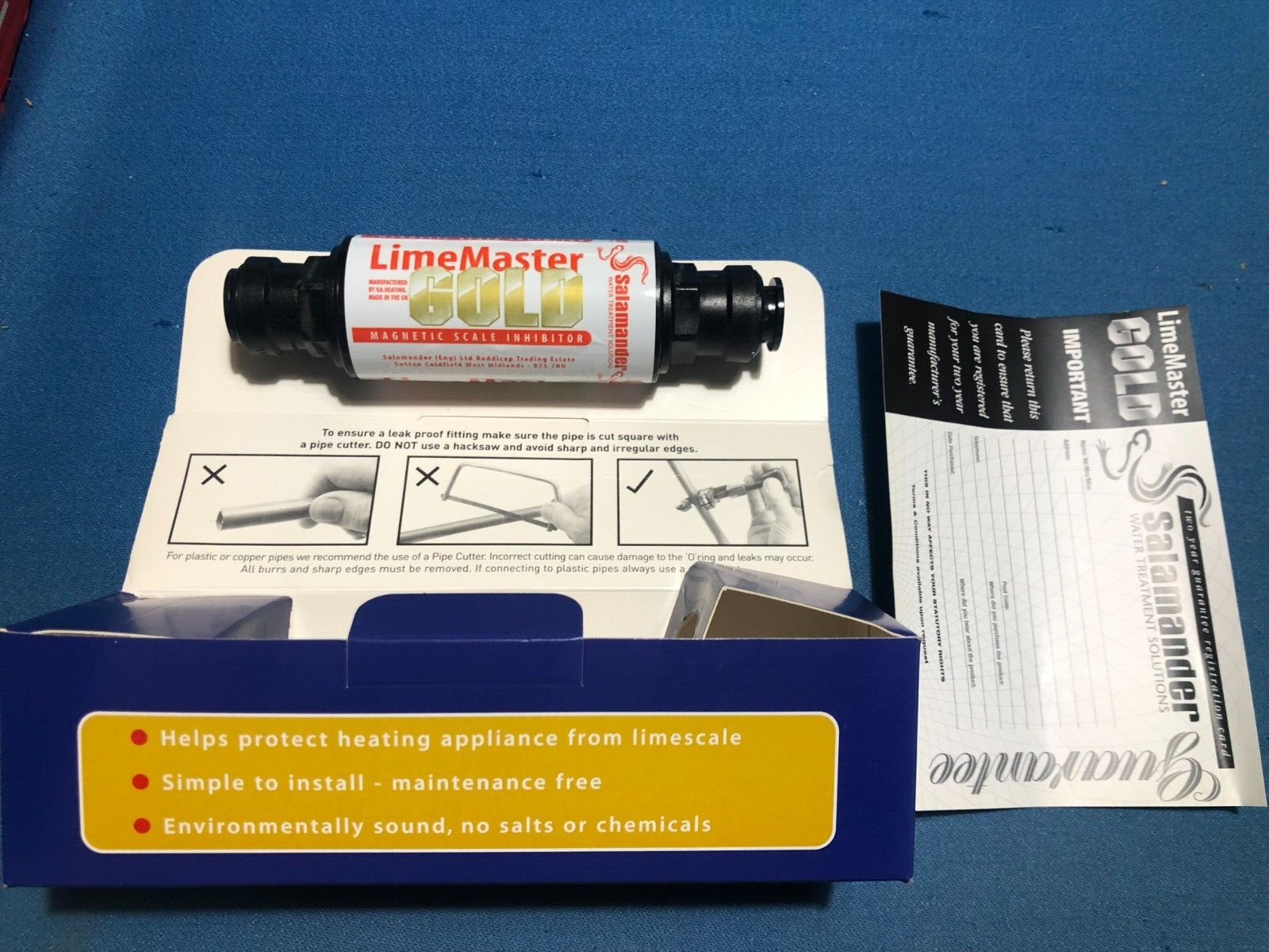 PUSH FIT Salamander 15mm Magnetic Scale Inhibitor – Limemaster Gold NEW IN BOX