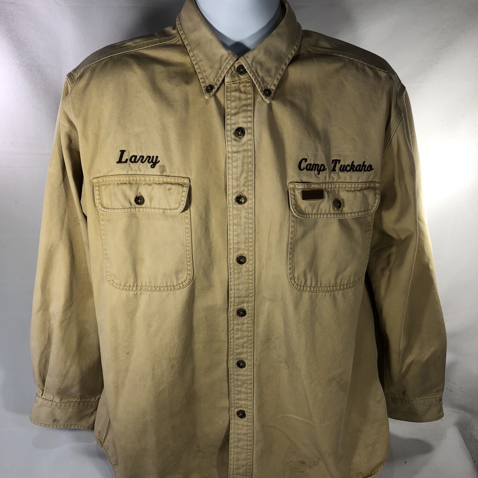 CAMISA CARHARTT CAMP TUCKAHO ""LARRY"" MANGA LARGA CON BOTONES GRANDE 100% ALGODÓN