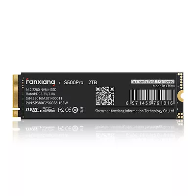 Fanxiang M.2 2TB NVMe SSD Internal Hard Drive TLC SSD 3500MB/S PCIe Gen3x4 PC