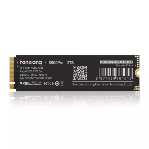 Fanxiang M.2 2TB NVMe SSD Interne Festplatte TLC SSD 3500MB/S PCIe Gen3x4 PC/MAC