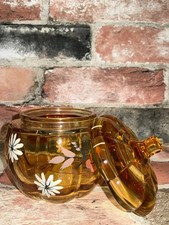 Yankee Candle 3" x 3.75" Flower Pumpkin Glass Tea Light Candle Holder Floral NIB