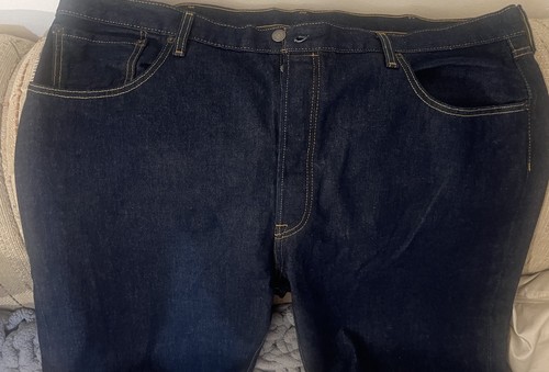 Levi's 501 44x34 Dark Blue Denim Jeans Wide Leg High Rise New Button Fly - Picture 12 of 12