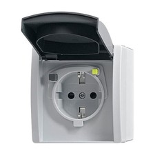 Busch-Jaeger 3120EWB-53 FI-Schukomat SCHUKO Steckdose ocean (IP 44) grau