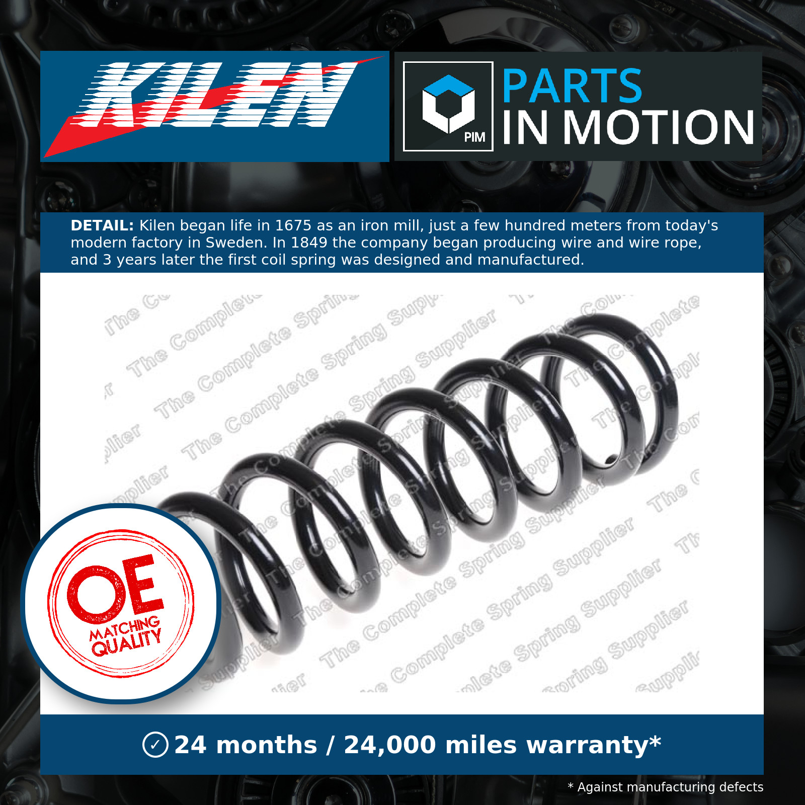 Coil Spring Rear 51435 Kilen Suspension Genuine Top Quality Guaranteed New