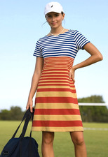 MARNI Uniqlo Women Striped Short Sleeve Dress Red US XS S NWT