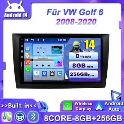 8GB+256GB Android 14 Für VW Golf 6 2008-2020 Autoradio Navi RDS CarPlay DAB+WIFI
