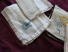 Lot of 5 vtg ladies lady hankies, hankys variety embroidery lace cutwork paint — photo 4