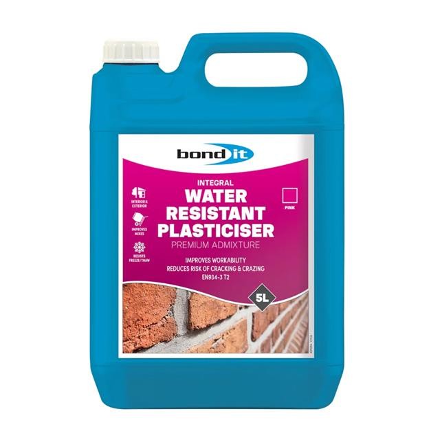 Bond It 5L Integral Water Resistant Plasticiser Liquid Mortar & Render 5 Litres