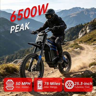 #ad #ad Electric Dirt Bike 6500W 72V 30Ah Off Road E Motorcycle 50mph E Mountain Bike US $2199.00