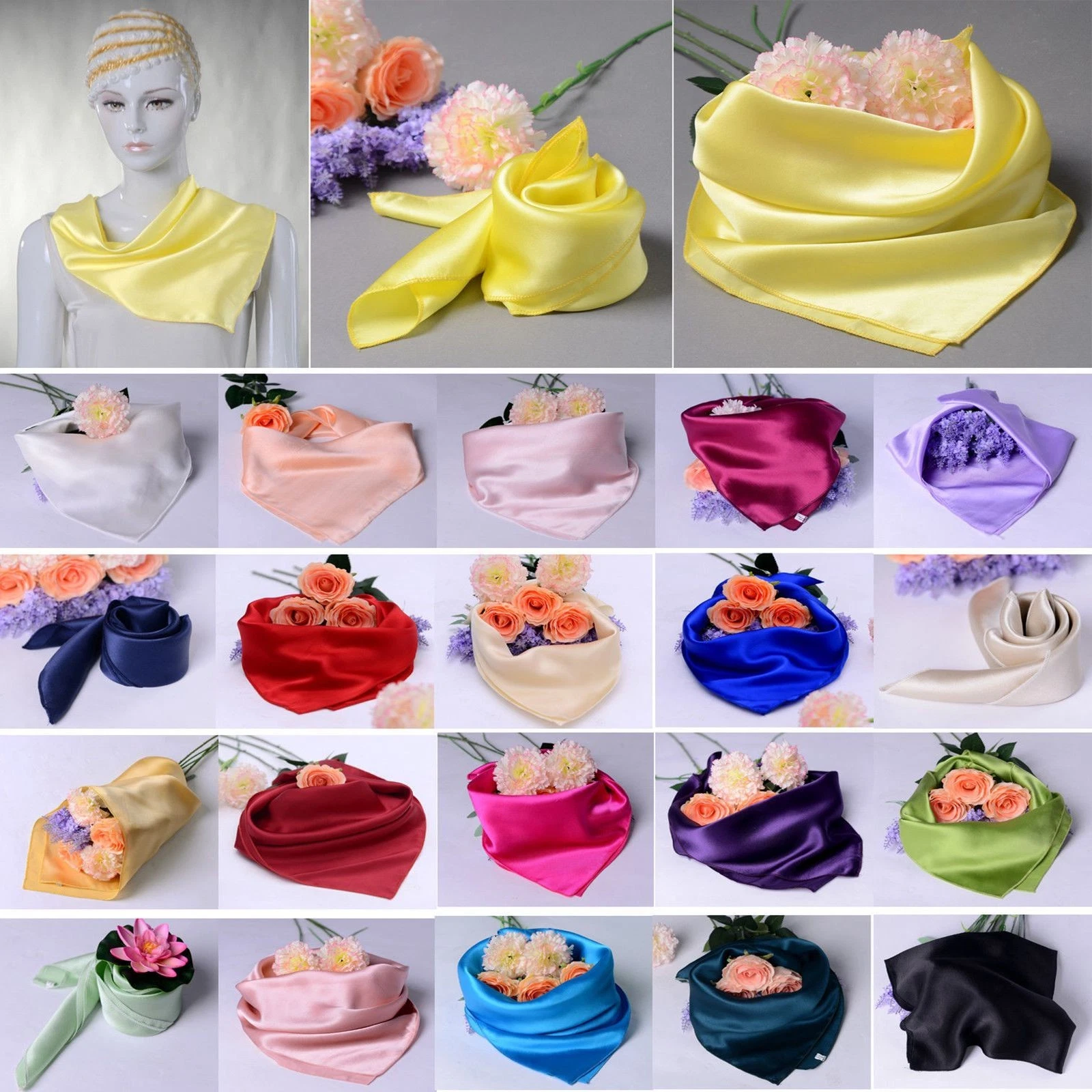 16mm 100% Mulberry Silk Satin Scarf Muffler Headscarf Kerchief Wraps
Opens in a new window or tab