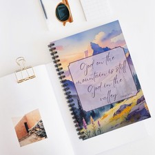 Christian Notebook-God on the mountain, Christian Gift Journal, 1 Kings 20:28