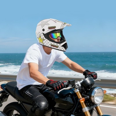 DOT Adult Youth Kids Motorcycle Dirt Bike ATV Motocross L Helmet+Gloves+Goggles