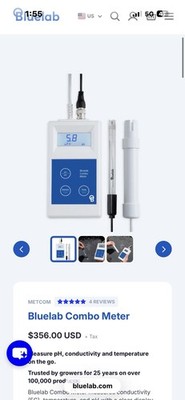 Bluelab Combo Meter pH EC Temp Water
