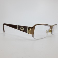 Gucci GG 2878 Brown Bronze Semi Rimless Rectangular Eye Glass Frames Italy 52-17