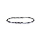Tanzanite Tennis Bracelet 7 1/2" L 925, Sterling Silver Oval Cut Natural Purple