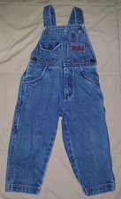 VTG DENIM OVERALLS 2T BOYS BLUE TODDLER CARPENTER TOOLS STITCHED SCHOOL JEANS