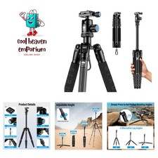 Portable 54.3 Carbon Fiber Tripod with Quick Release - 360 Panorama Ball Head