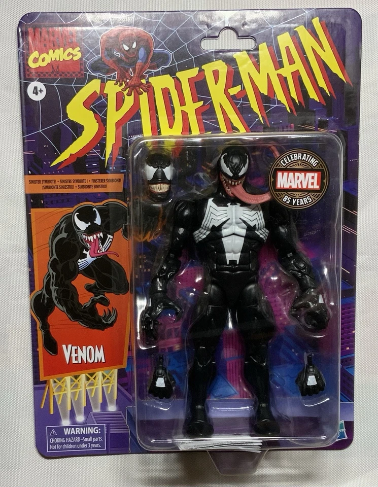 Hasbro Marvel Legends Retro Carded Venom + Maximum Series Spider-Man Paquete Foto 4 de 4