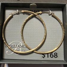 10kt gold 1.53mm X 40mm Round hoop Earrings