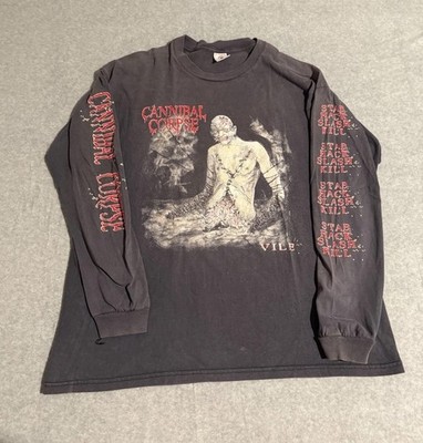 Vintage 90's Cannibal Corpse Vile Double Sided Long Sleeve Shirt Men's XL Rare