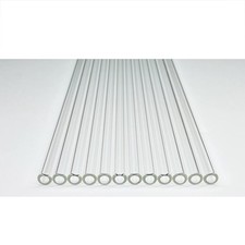 12 Pack 8in Borosilicate Glass Tubes 8mm OD 5mm ID 1.5mm Wall Clear High Temp