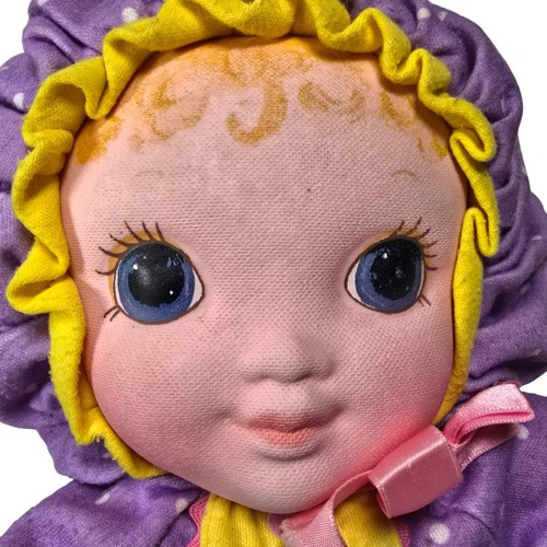 Vintage Playskool Jammie Pies Pittipin Purple Plush Doll Polka Dots 1980s Baby - Picture 4 of 15