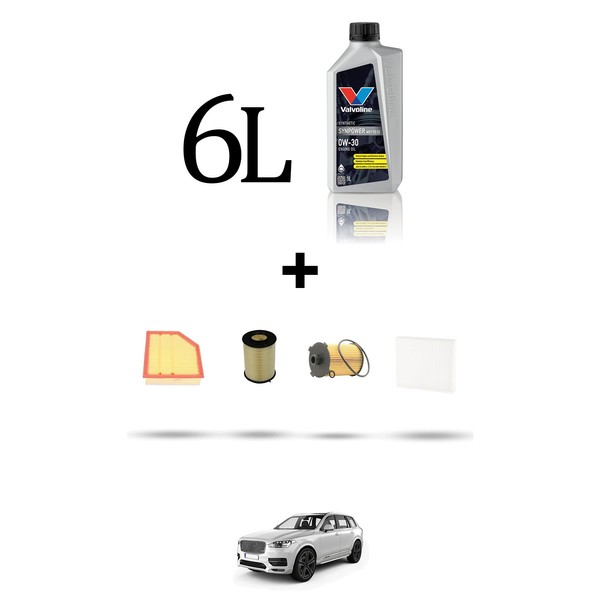 Hoffcar Service Kit 4 Filter Und 6L ÖL FüR Volvo XC90 II 2.0 D4 140KW Ab 2015-image