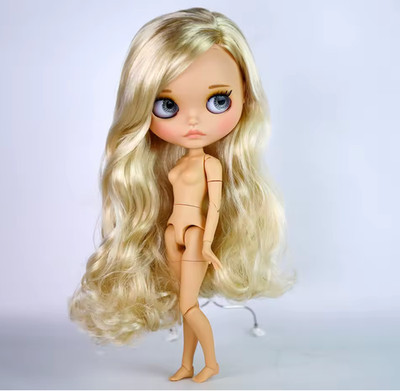 Nude Hand-Painted Beep Lips Side Hair Blythe Factory Blonde No Dress/Accessories