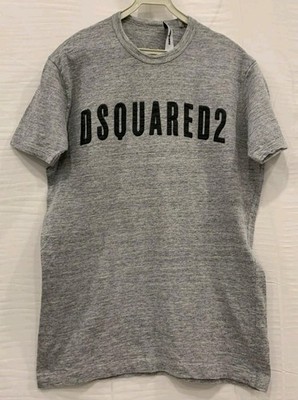 DSQUARED2 Men s Grey Heather Logo T-Shirt Italian Made Size Small#81