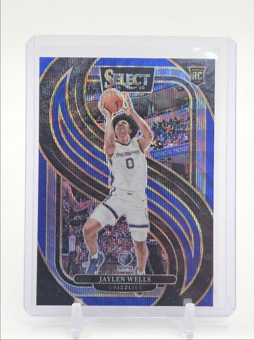 JAYLEN WELLS 2024-25 SELECT PREMIER LEVEL ROOKIE BLUE WAVE PRIZM RC /75 Q4865