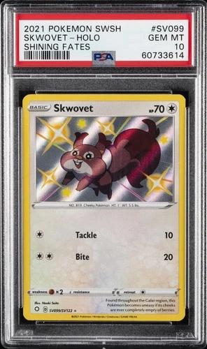 2021 POKEMON SWORD & SHIELD SHINING FATES #SV099 SKWOVET-HOLO PSA 10