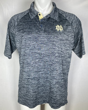 Notre Dame Fighting Irish Colosseum Gray Sideline Polo Shirt Men's LARGE