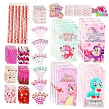 28 Pack Valentines Day Stationery Gifts for Kids, Party Favor Set with Treat
