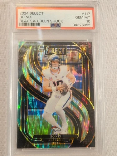 2024 PANINI SELECT BLACK & GREEN SHOCK #117 BO NIX PSA 10