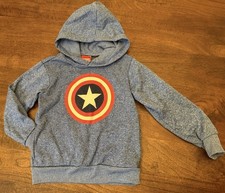 Marvel Captain America Pullover Hoodie With Pockets Graphic Print XS 4/5