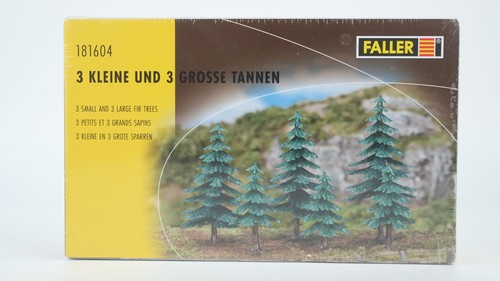 Faller H0 181604 3 abetos pequeños y 3 grandes (50-120 mm) | Condition: Gebraucht