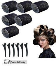 12pcs Large Self Grip Hair Rollers with Clips - Heatless Curlers for Volume
