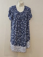 Sz 22 24 Lane Bryant Blue Dress Peasant Plus