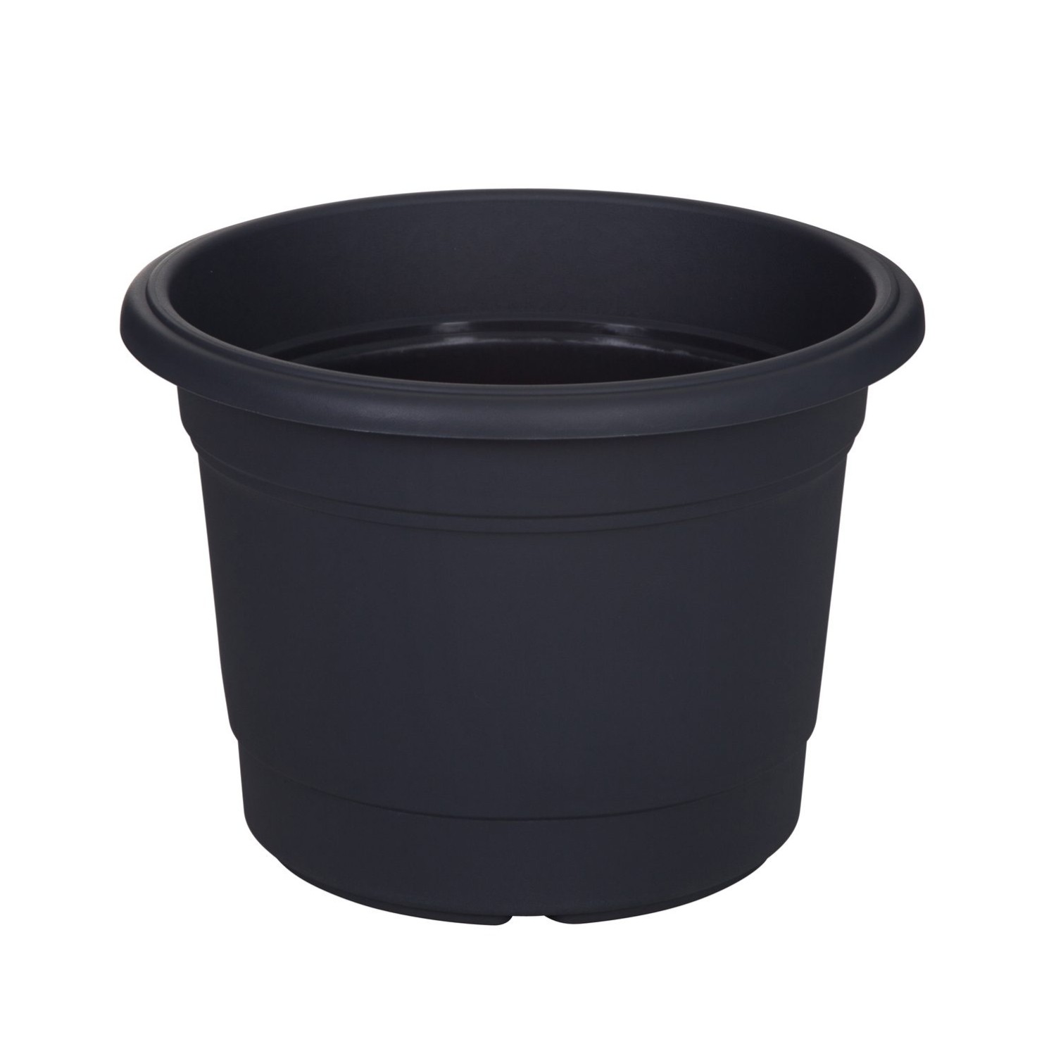 Planter Pot Round Plastic Gunmetal Grey Garden Indoor Outdoor Flower Plant 35cm