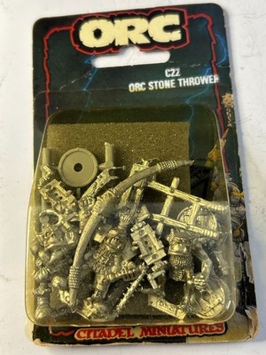 Warhammer Classic METAL Orc Stone Thrower C22 1980s Vintage BRAND NEW SEALED OOP