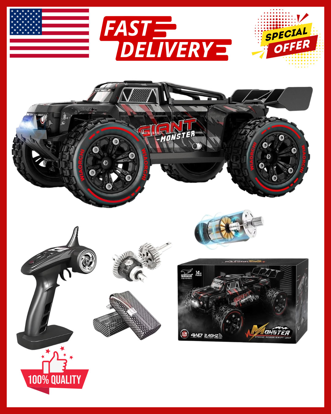 S For Adults Fast 60+ Mph, Rc Trucks 4x4 Offroad