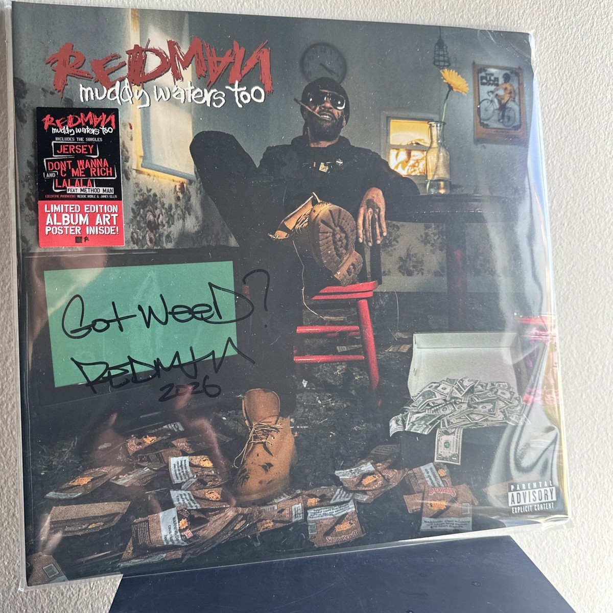REDMAN Muddy Waters Too SIGNED Vinyl LP Autographed Wu-Tang Clan