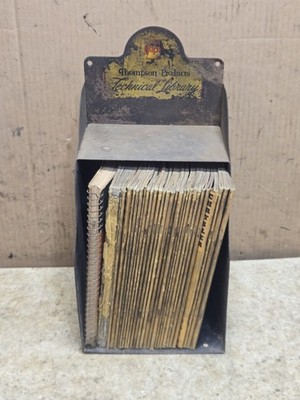 Vintage Thompson Products Technical Library Metal Auto Shop Rack & 28 Manuals