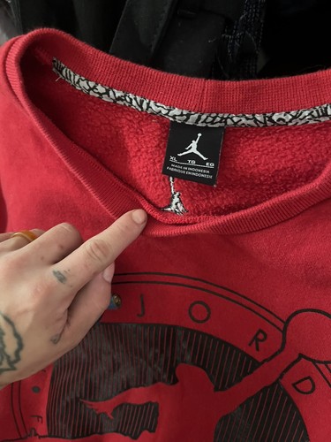 Air Jordan Flight Club Sweatshirt Shirt Red Black Size S Small