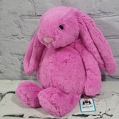 Jellycat Bashful Hot Pink Bunny Plush Floppy Soft 12