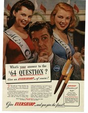 1946 Eversharp Pen Pencil Presentation Set Beauty Contest Judge Vintage Print Ad