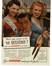 1946 Eversharp Pen Pencil Presentation Set Beauty Contest Judge Vintage Print Ad