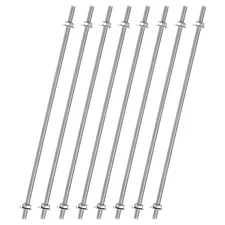 8pcs 8/32 Inch Threaded Rods with Hex Nuts and Washers 12 Inch Rod
